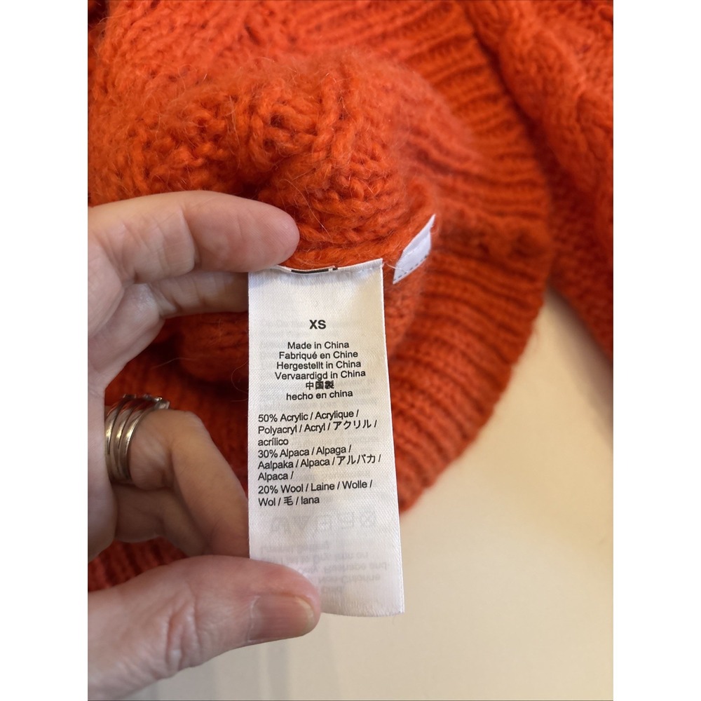 J.Crew Sweater‎ Women XS Cable Knit Pointelle Flowers Alpaca Wool Cottage Core - Picture 5 of 7